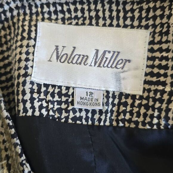 Nolan Miller Vtg Sequin Jkt and Matching Shell, Blk/Ivory Plaid, EUC, 12 - Picture 9 of 10